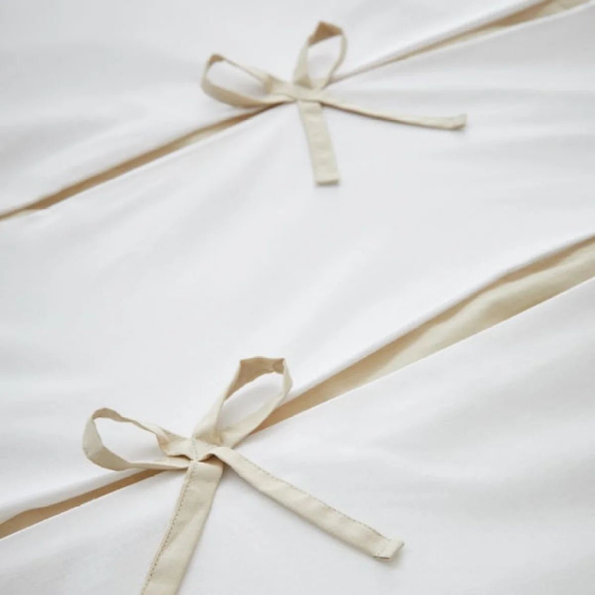 Catherine Lansfield Milo Bow Natural Duvet Cover and Pillowcase Set Natural – image 3