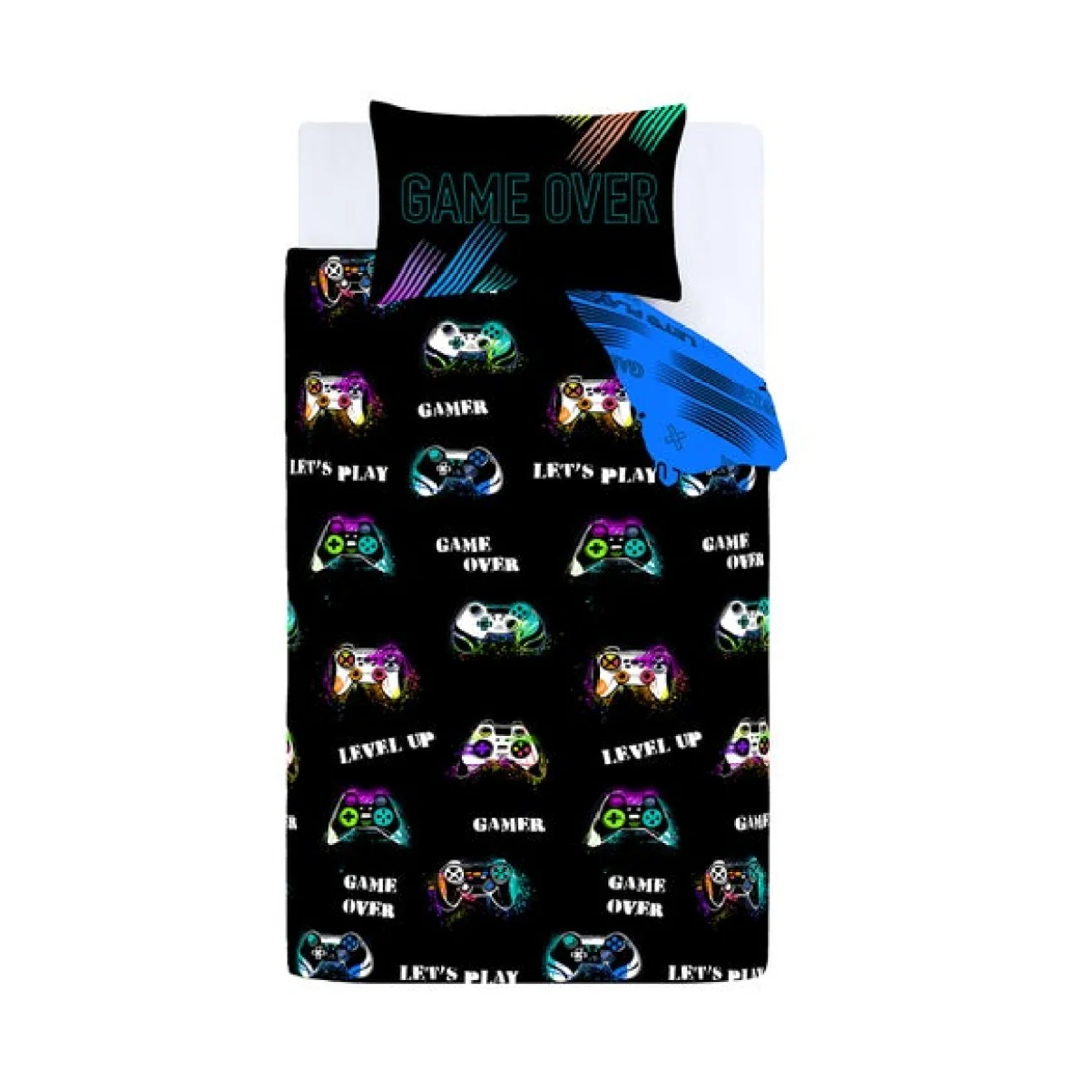 Catherine Lansfield Game Over Duvet Cover and Pillowcase Set Black – image 5