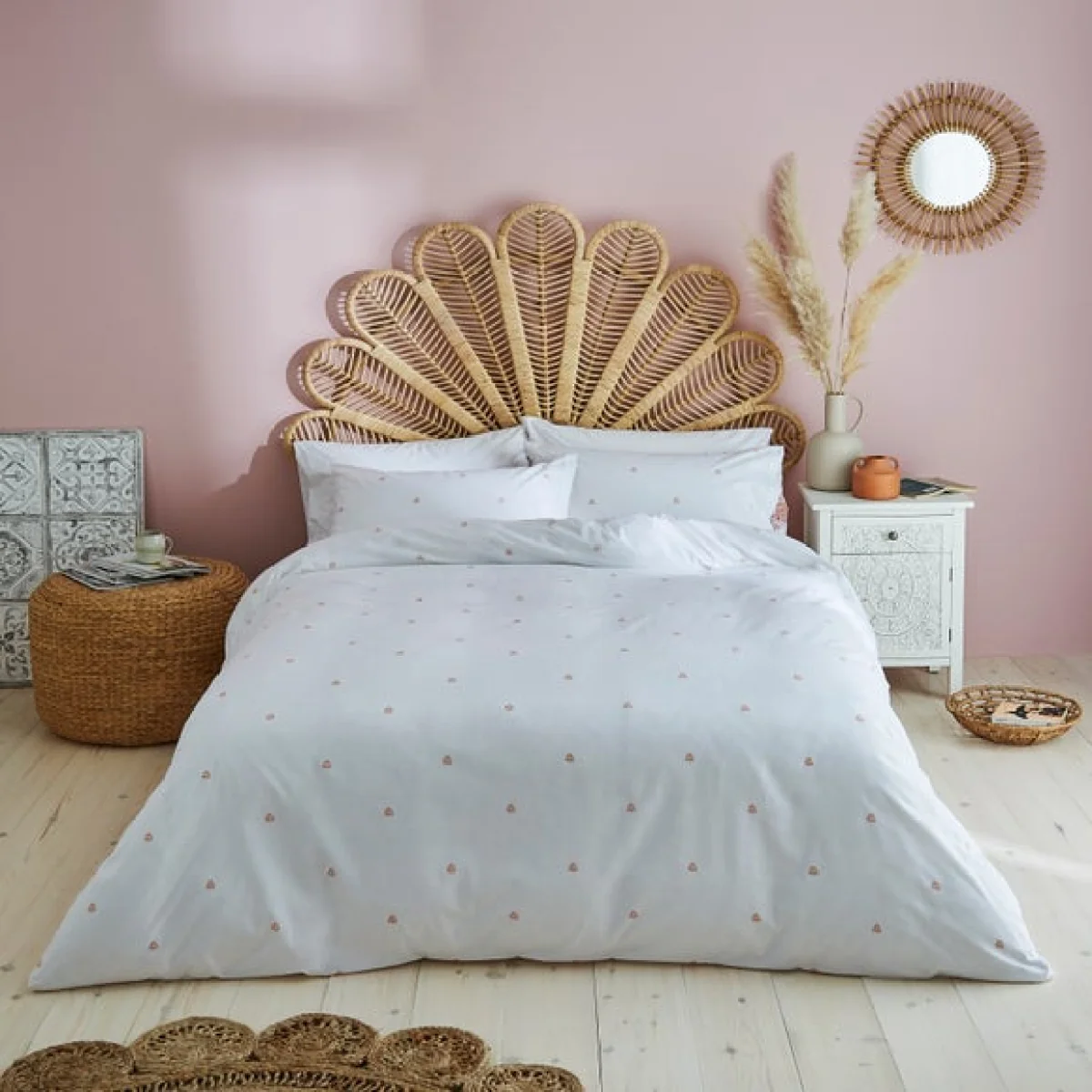 Maeva Tile Print Duvet Cover Set Orange – image 2