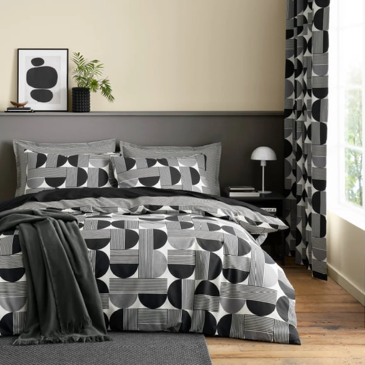 Bromley Modern Geo Navy Duvet Cover and Pillowcase Set Navy (Blue) – image 2
