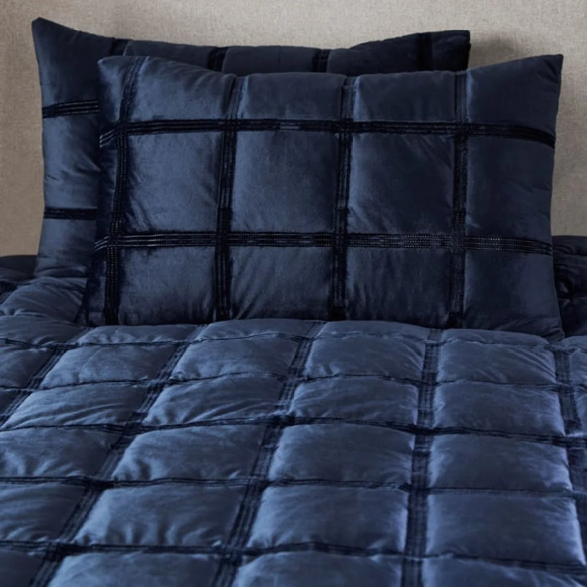 Brighton Square Duvet Cover and Pillowcase Set Navy Navy (Blue) – image 3