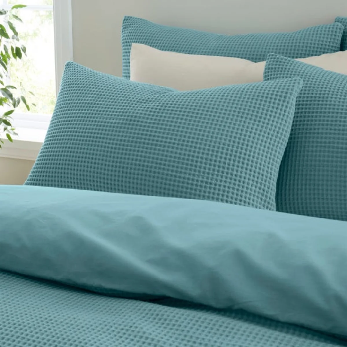 Ashton Waffle 100% Cotton Duvet Cover & Pillowcase Set – image 2
