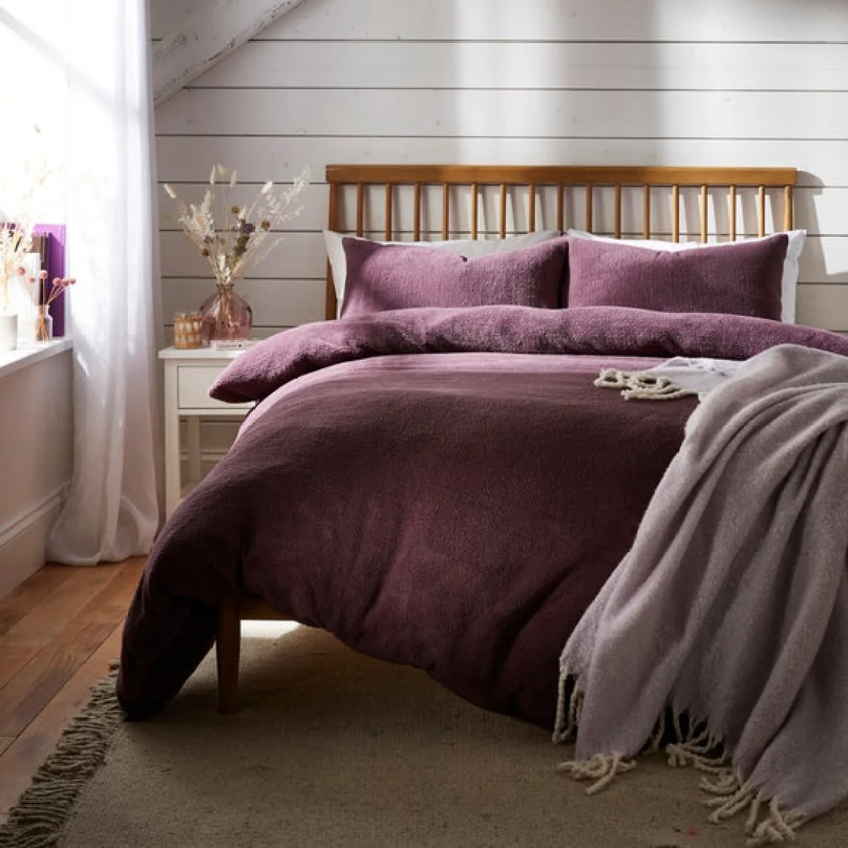 Teddy Duvet Cover and Pillowcase Set Thistle – image 1