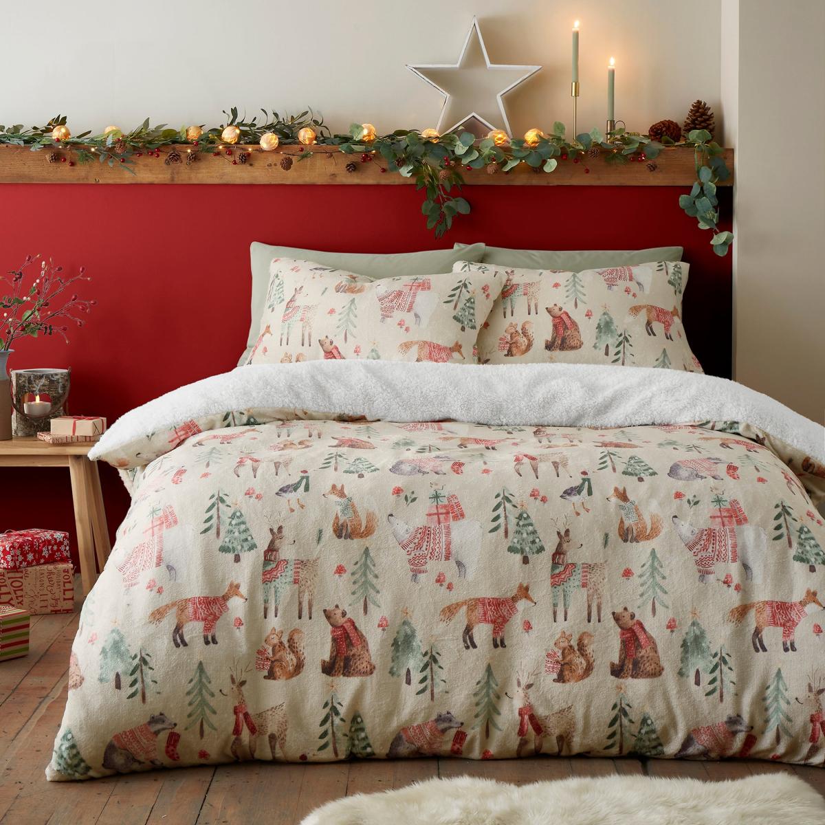 Christmas Wood Animals Duvet Cover & Pillowcase Set – image 2