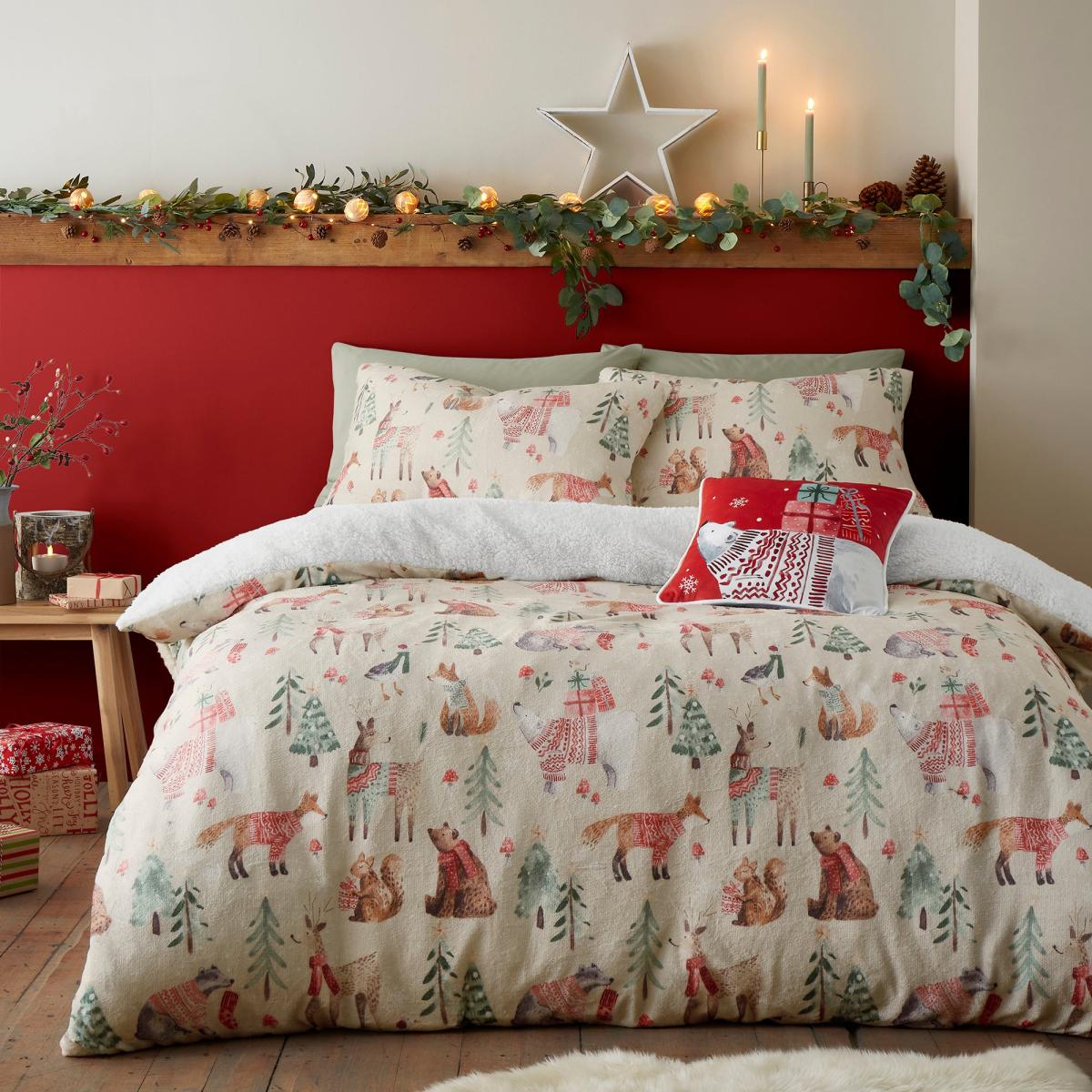 Christmas Wood Animals Duvet Cover & Pillowcase Set – image 4