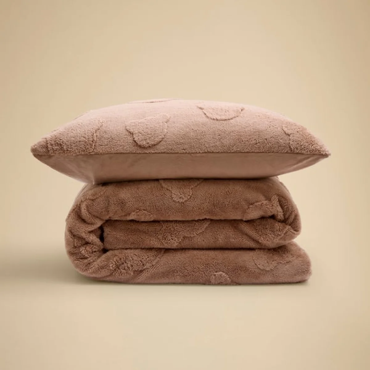 Carved Teddy Fleece Duvet Cover & Pillowcase Set – image 4