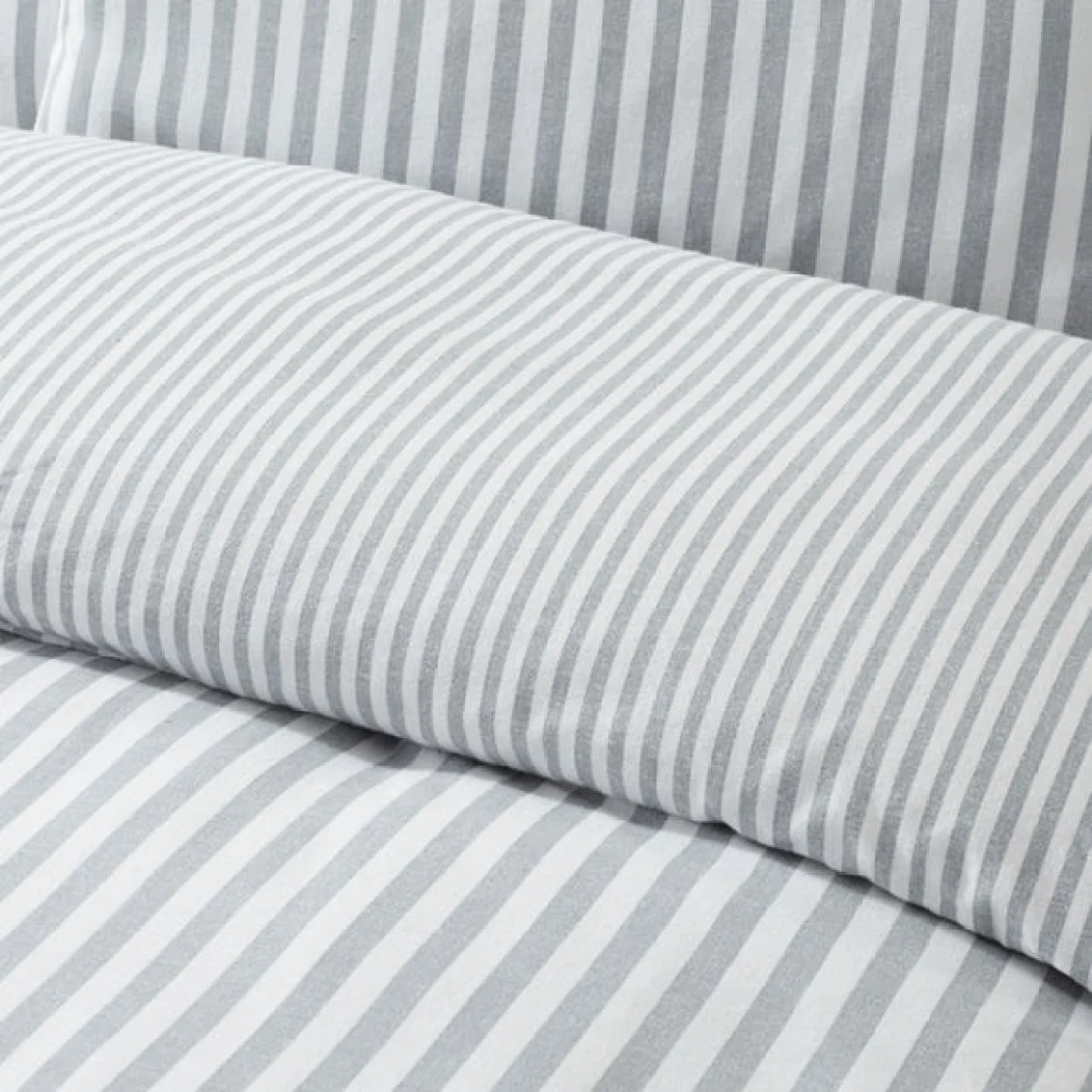 Catherine Lansfield Reversible Stripe 100% Brushed Cotton Duvet Cover & Pillowcase Set Green – image 5