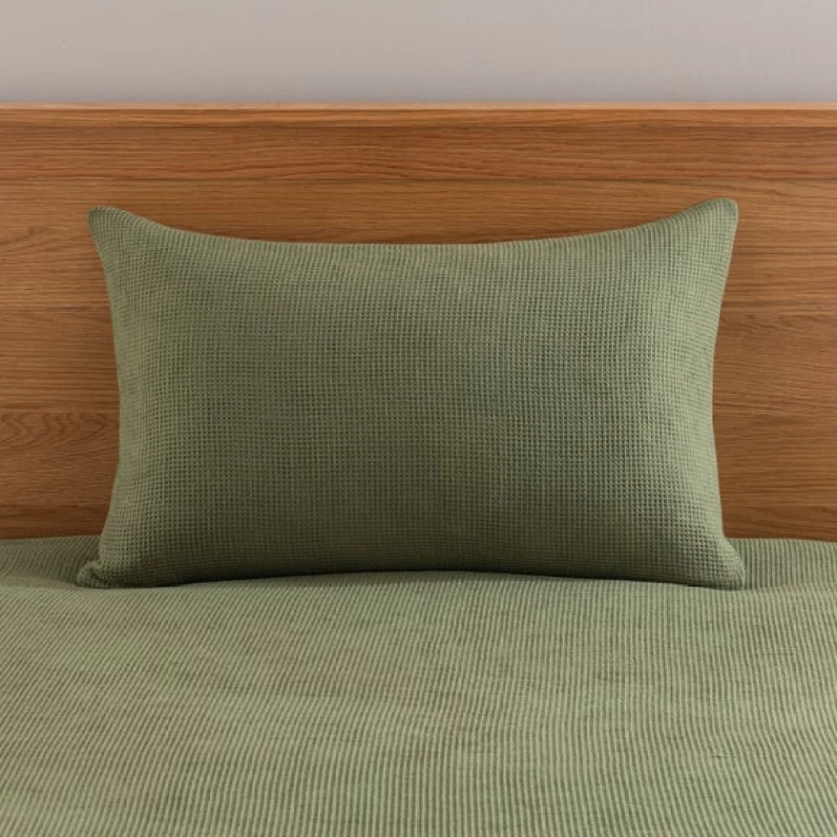 Alston Waffle Olive Duvet Cover and Pillowcase Set Olive – image 2