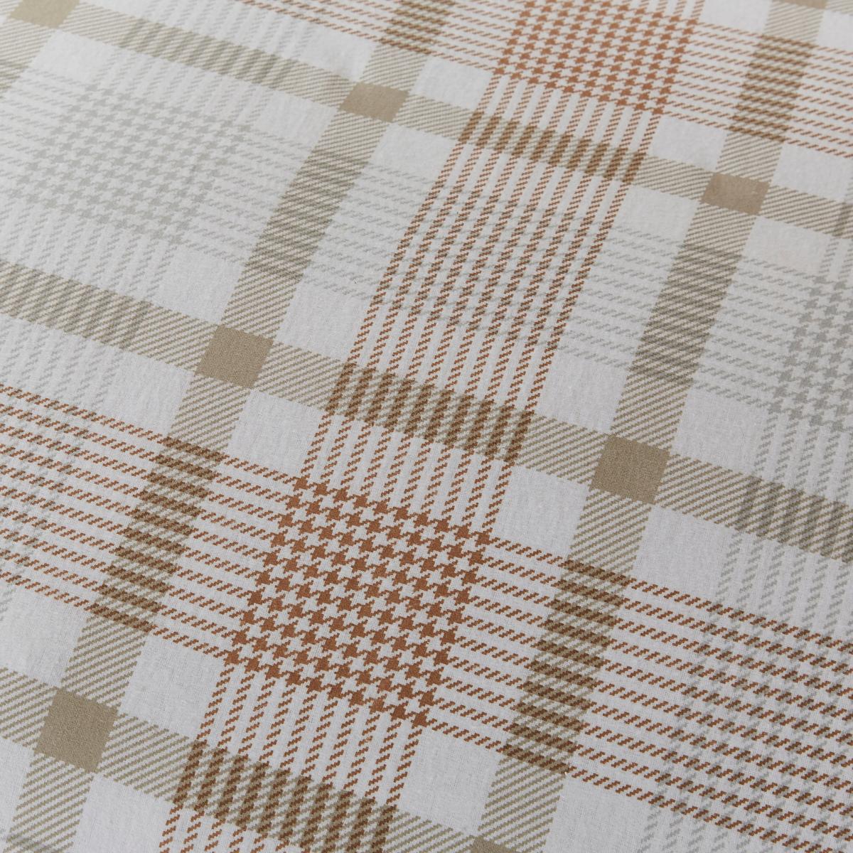 Grey Natural Check Brushed Cotton Duvet Cover and Pillowcase Set Grey – image 5