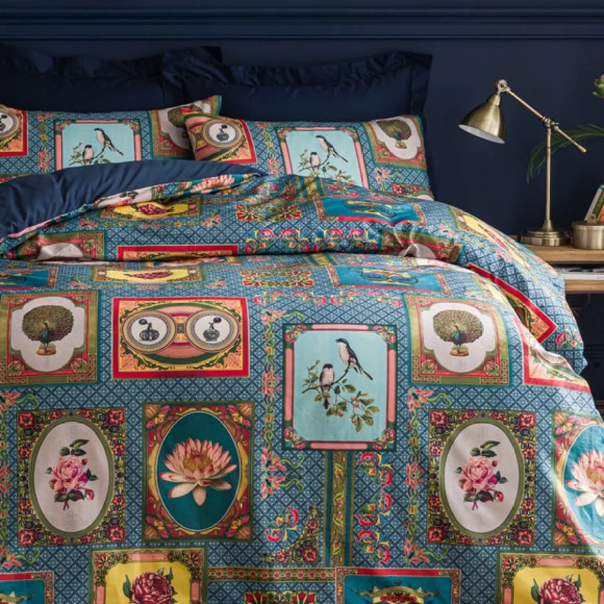 Merchants Bazaar Duvet Cover & Pillowcase Set Navy (Blue) – image 2