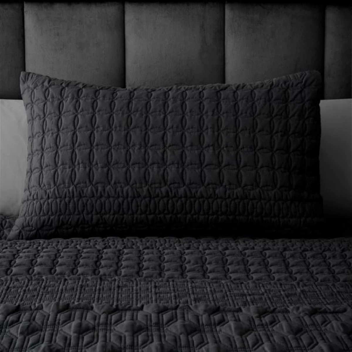 Billie Black Duvet Cover and Pillowcase Set Black – image 2