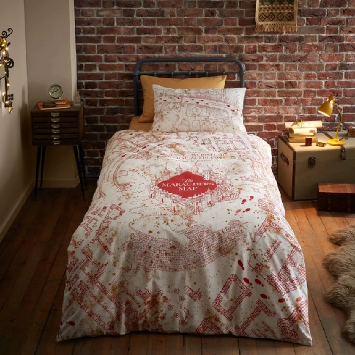 Maruders Map Duvet Cover and Pillowcase Set Natural