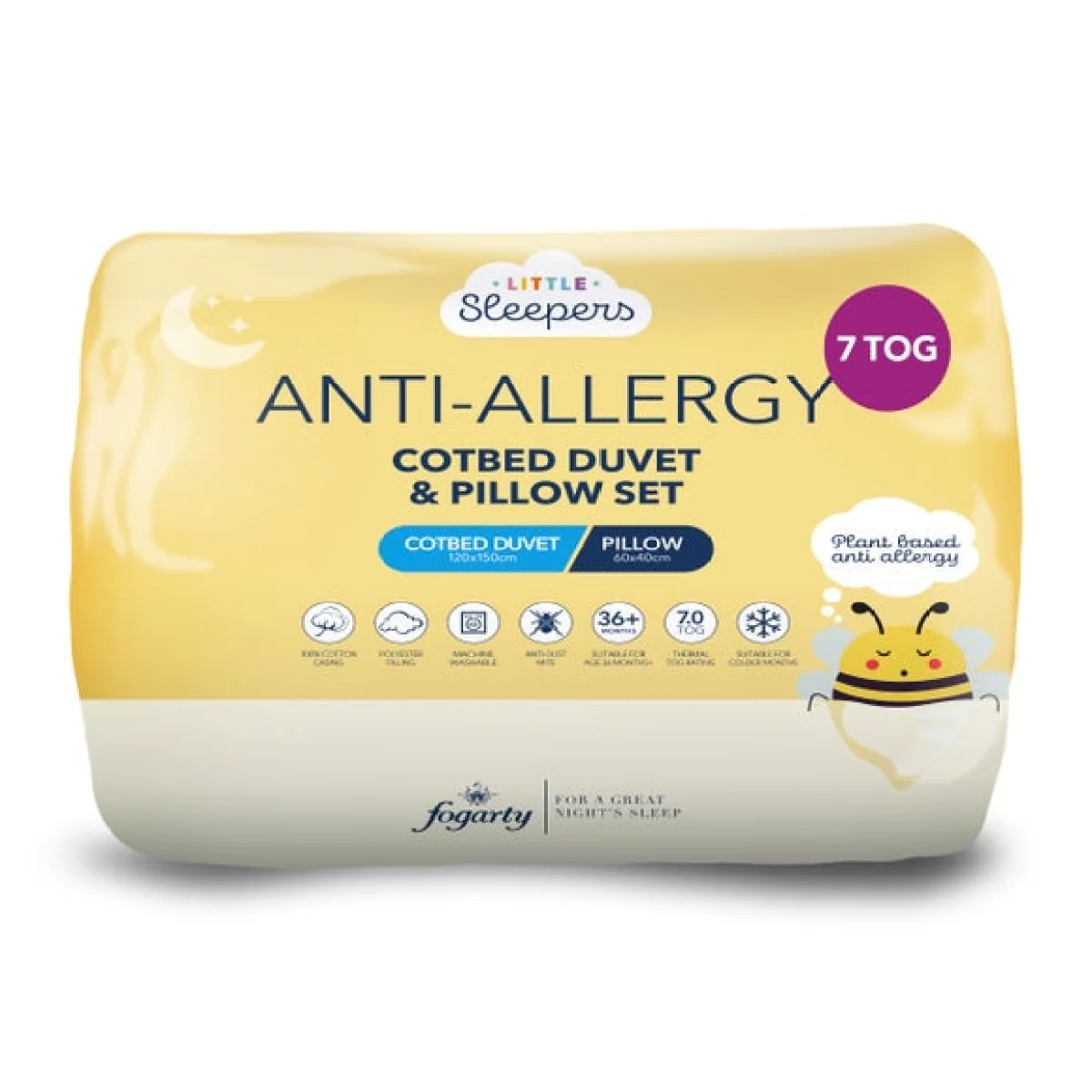 Fogarty Little Sleepers Anti-Allergy 7 Tog Duvet and Pillow Set – image 6