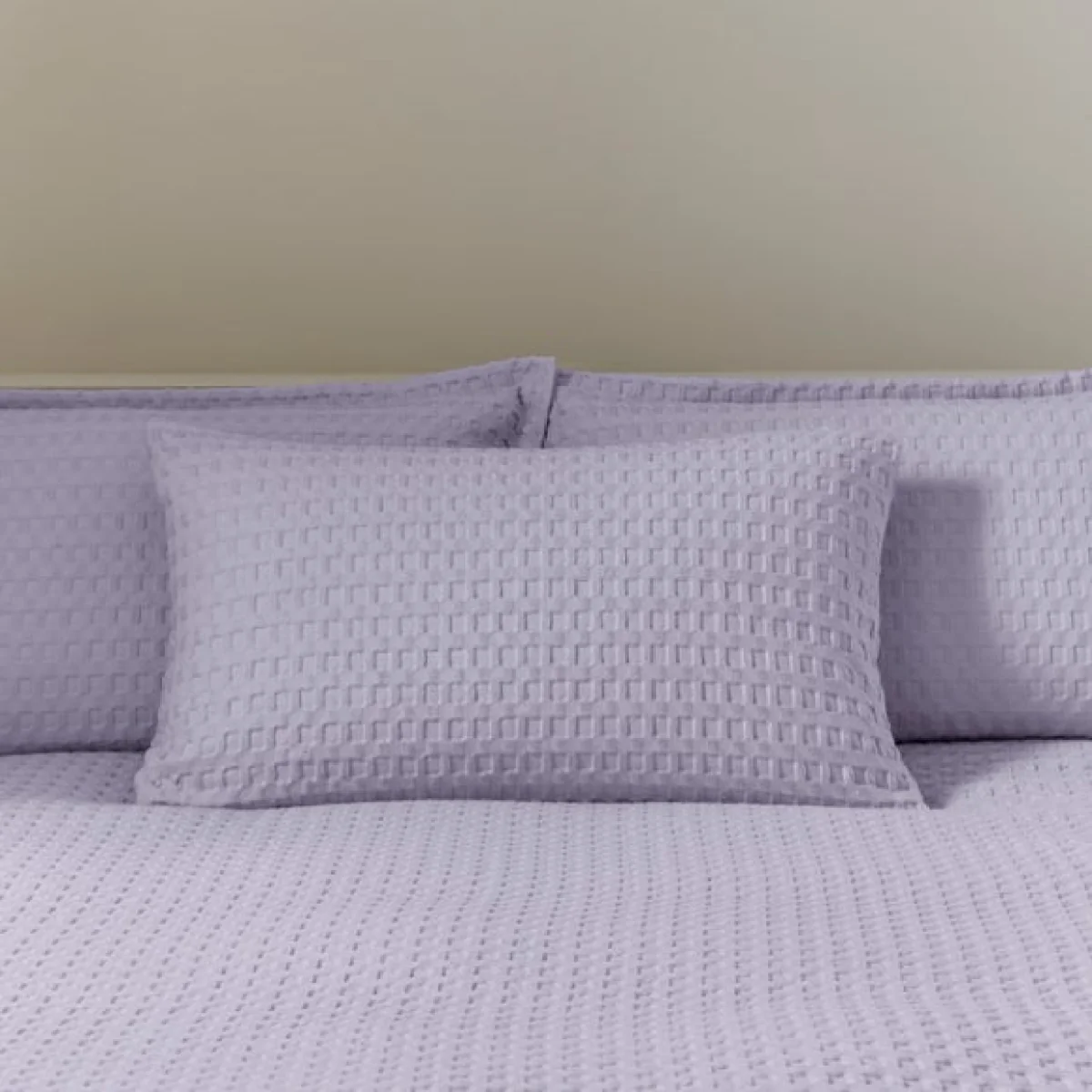 Emerson Waffle Duvet Cover and Pillowcase Set Lilac – image 2