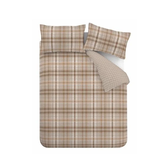 Catherine Lansfield Hamish Check 100% Brushed Cotton Duvet Cover & Pillowcase Set – image 5