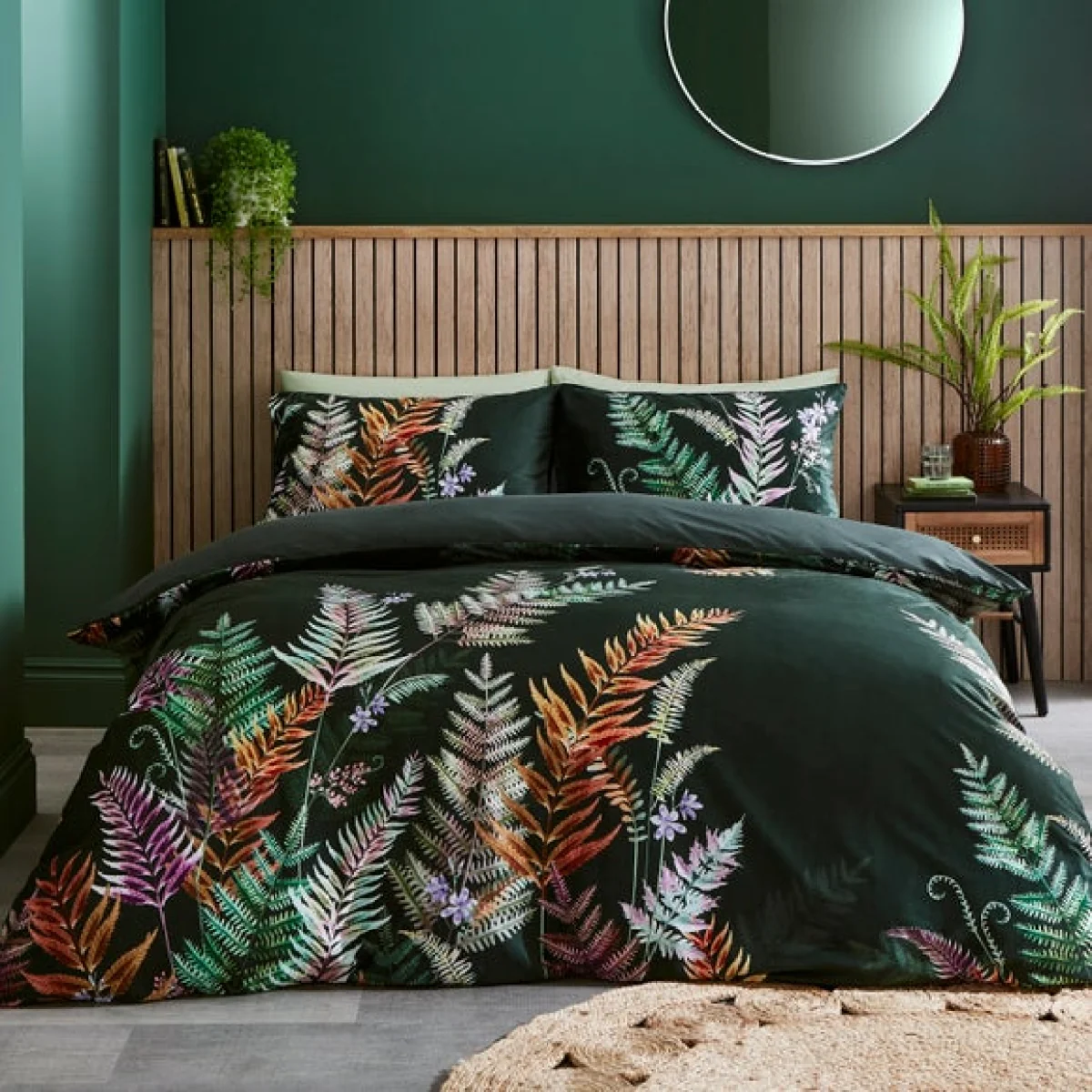 Rhapsody Green Fern Duvet Cover & Pillowcase Set Green – image 1
