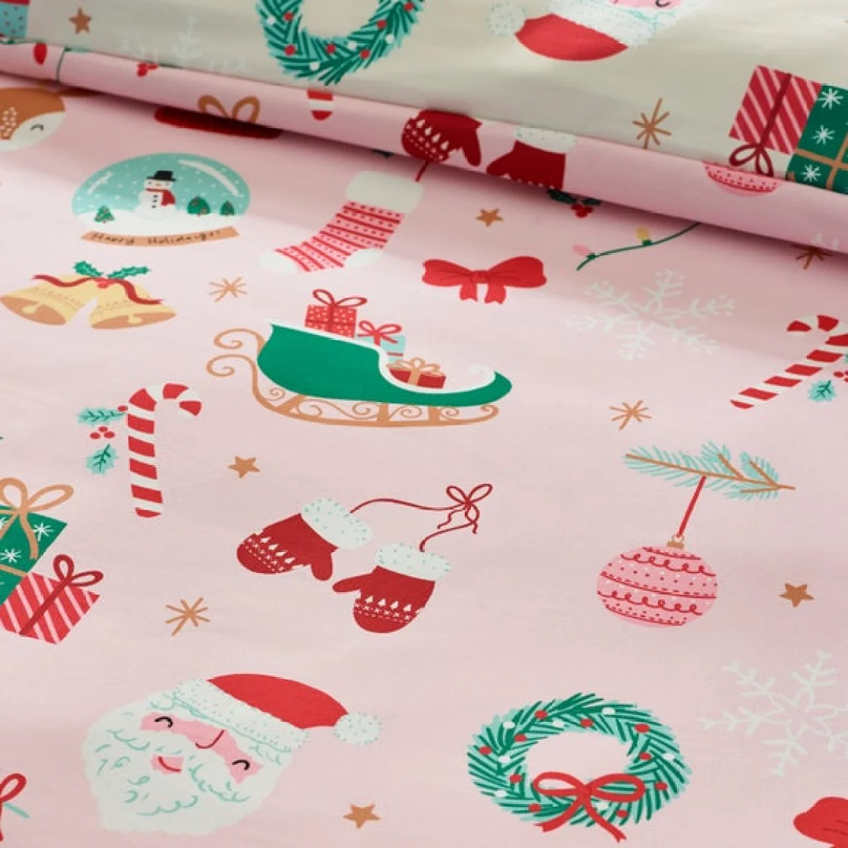 Catherine Lansfield Christmas Happy Holidays Duvet Cover & Pillowcase Set – image 5
