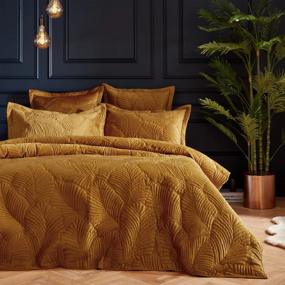 Paoletti Palmeria Rust Embroidered Reversible Duvet Cover and Pillowcase Set Rust – image 2