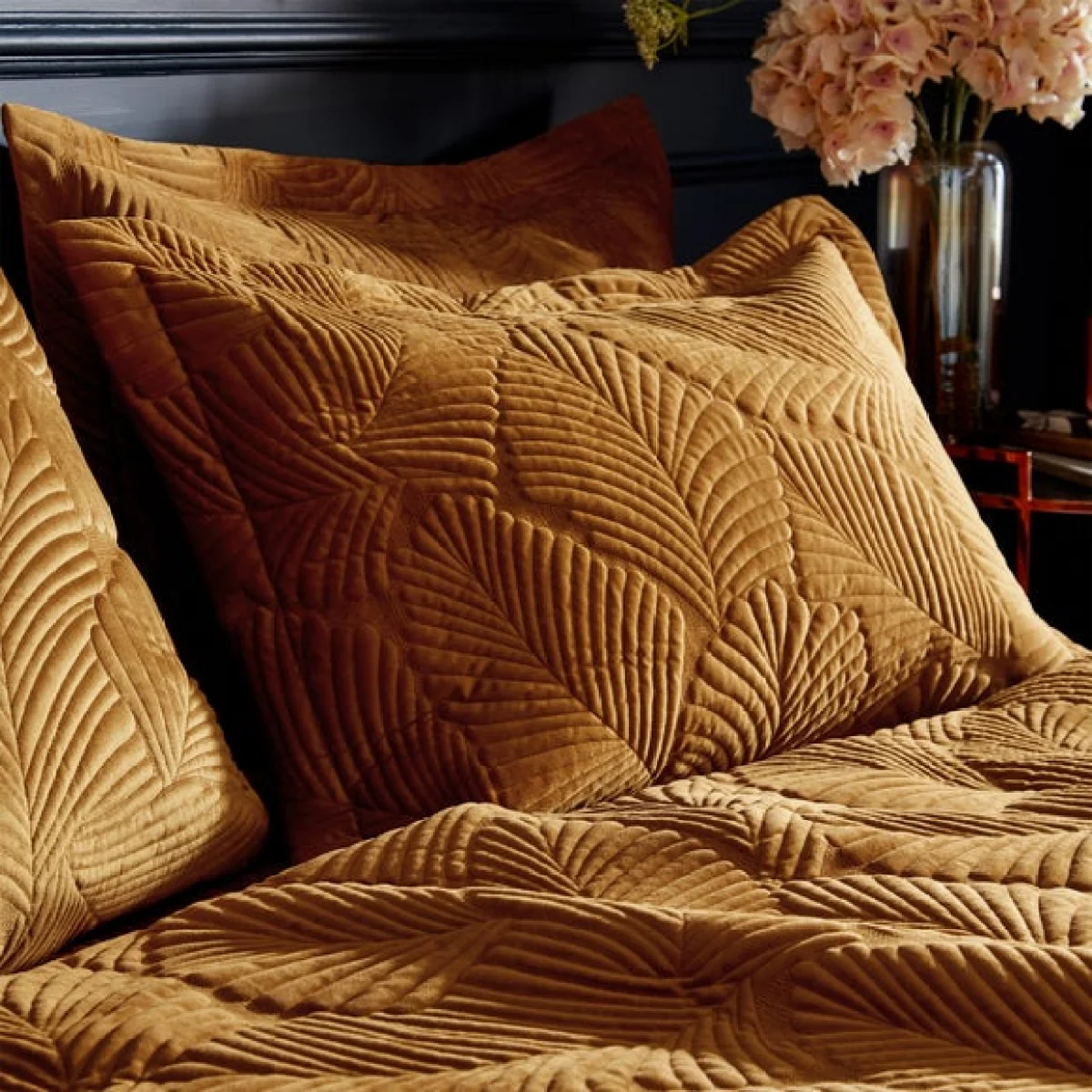 Paoletti Palmeria Rust Embroidered Reversible Duvet Cover and Pillowcase Set Rust – image 3