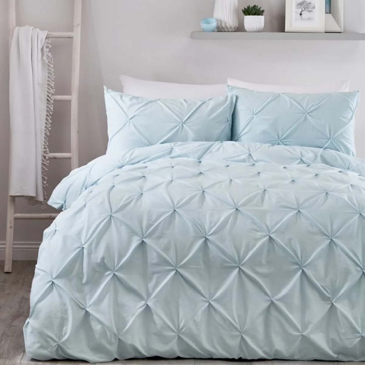 Lara Duvet Cover and Pillowcase Set Duck Egg Blue Duck Egg (Blue) – image 1