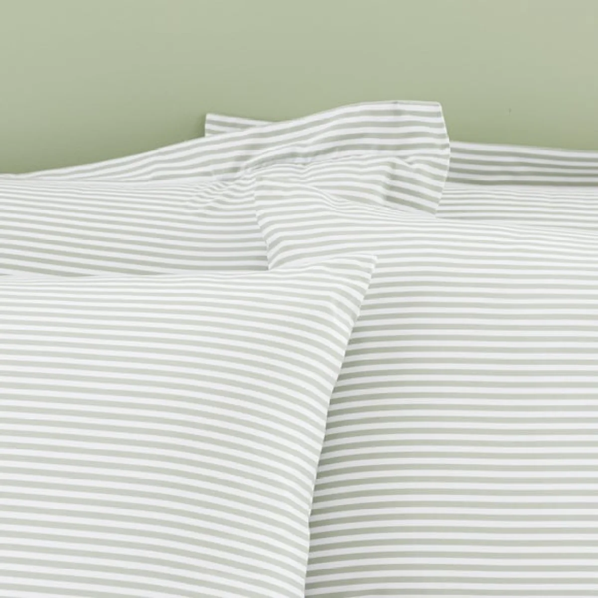 Khai Stripe Sage Duvet Cover and Pillowcase Set Sage (Green) – image 4