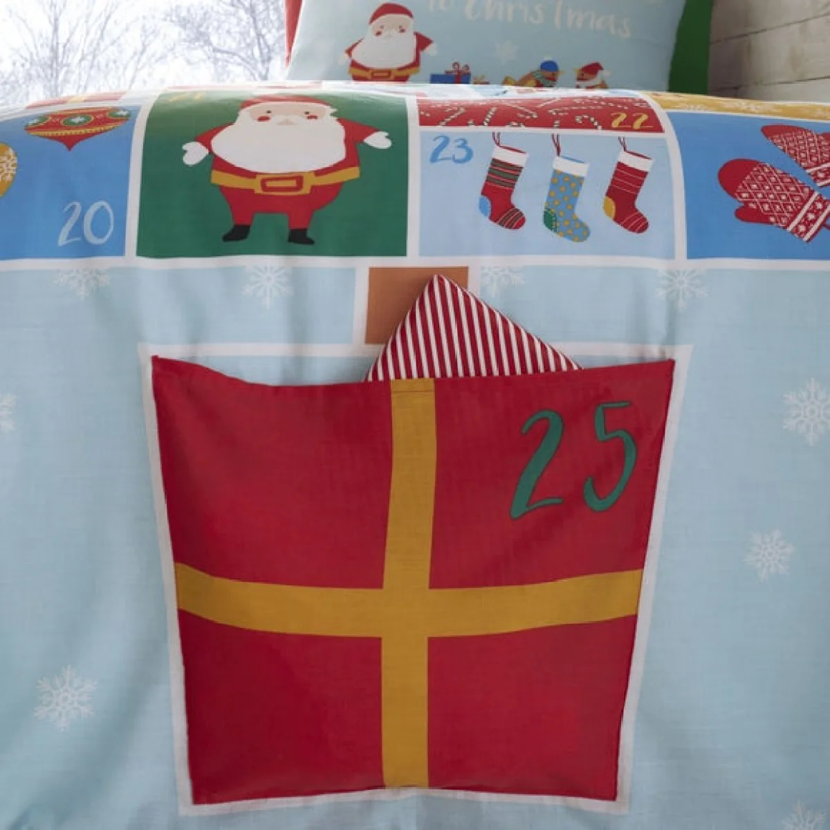 Catherine Lansfield Countdown To Christmas Duvet Cover and Pillowcase Set Light Blue – image 4