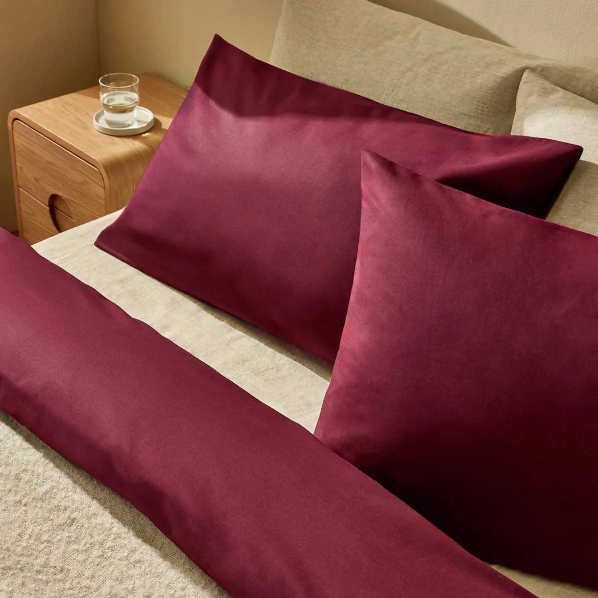 Habitat Cotton 200 TC Plain Burgundy Bedding Set - King size – image 3