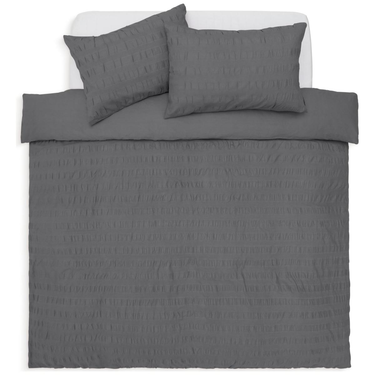 Habitat Wide Stripe Seersucker Grey Bedding Set - Single – image 3