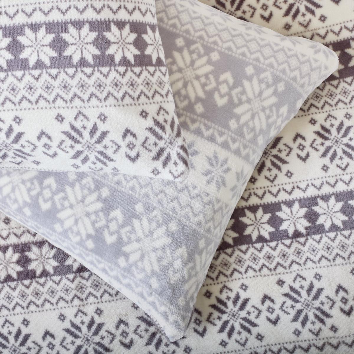Argos Home Fairisle Print Fleece Grey Bedding Set-Superking – image 2
