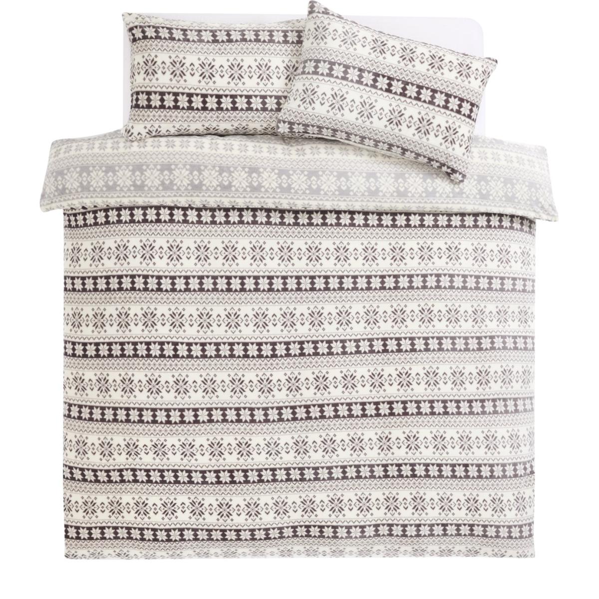Argos Home Fairisle Print Fleece Grey Bedding Set-Superking – image 3