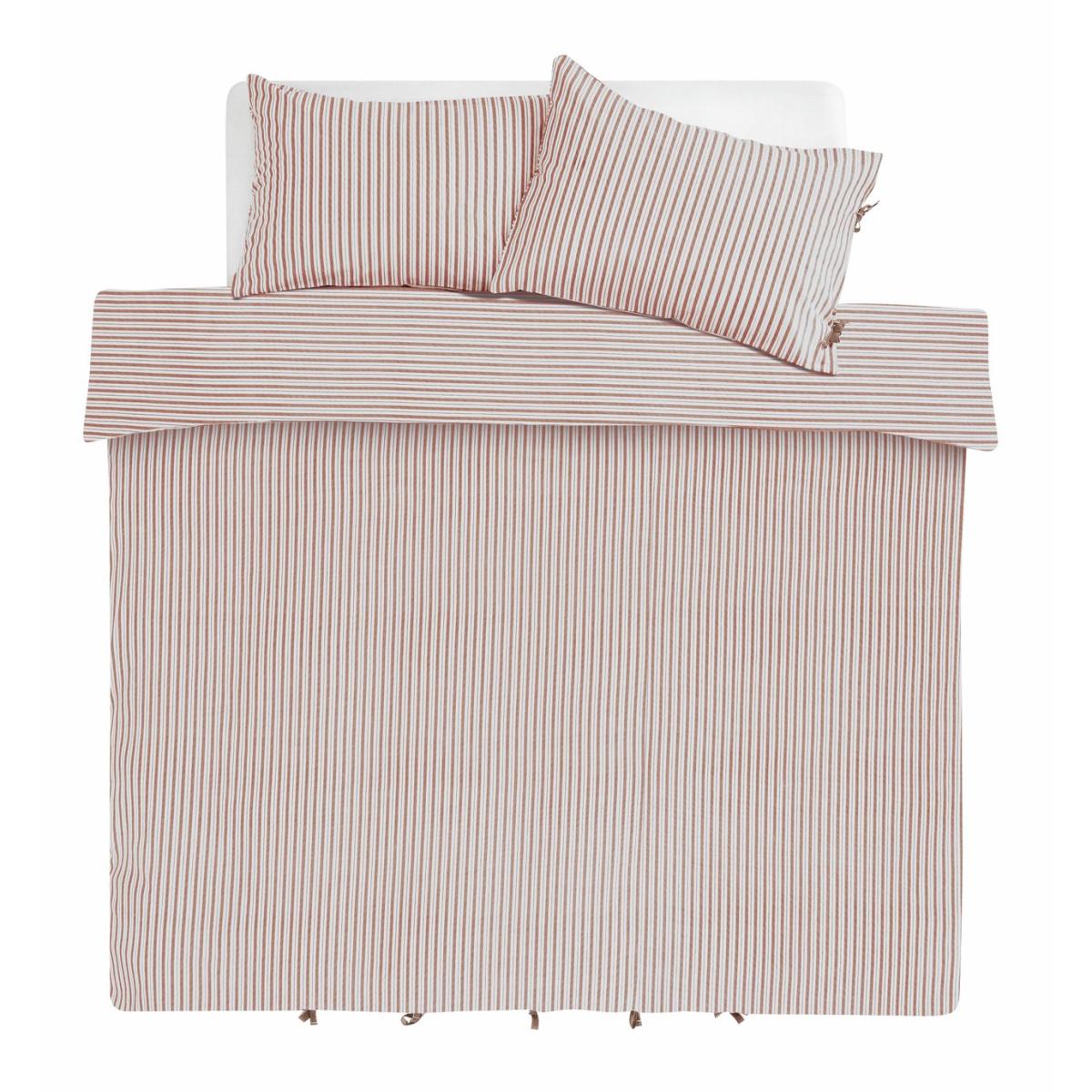 Habitat Textured Stripe with Ties Rust Bedding Set-Superking – image 3