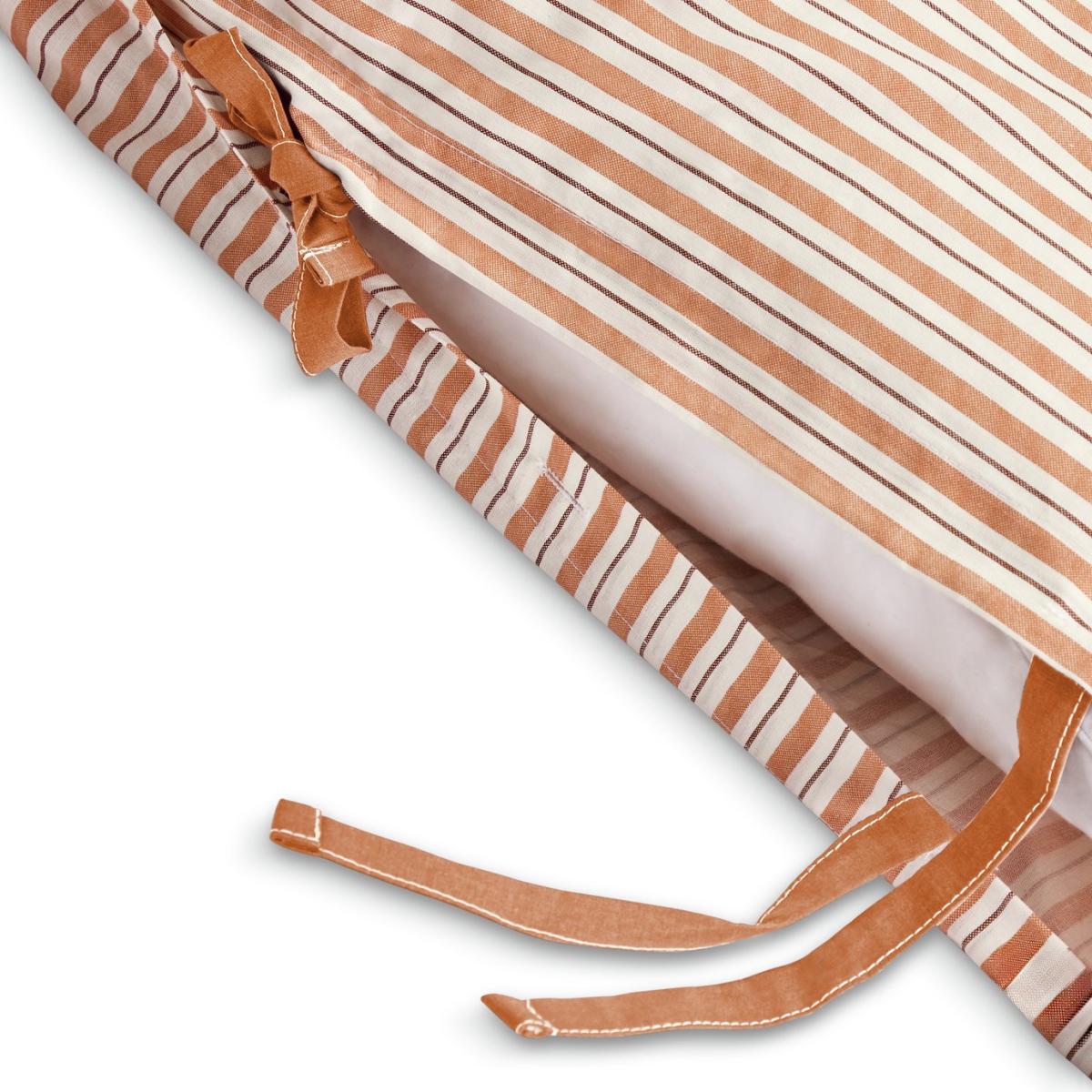 Habitat Textured Stripe with Ties Rust Bedding Set-Superking – image 5
