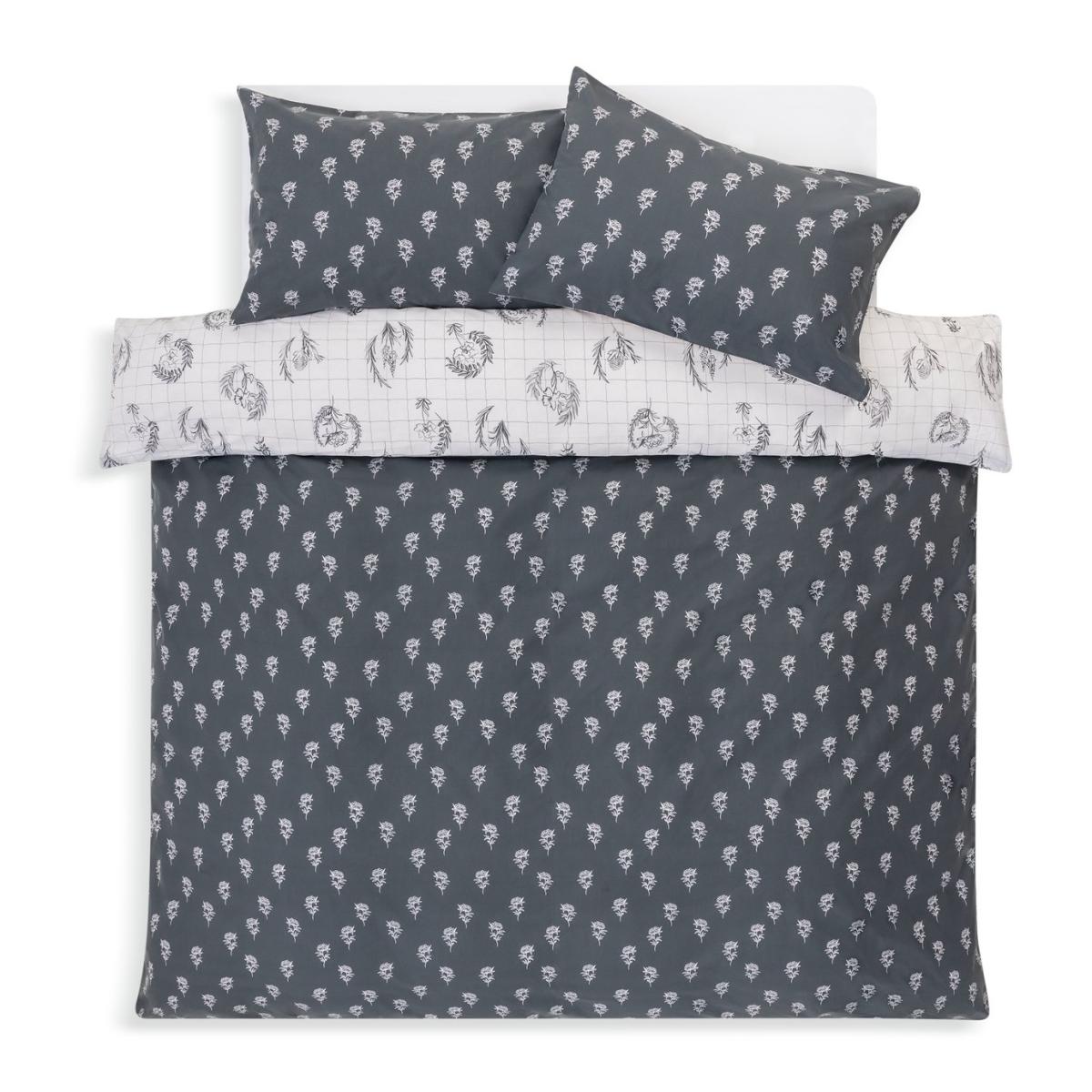 Habitat Floral Grid Print White and Blue Bedding Set- Double – image 5