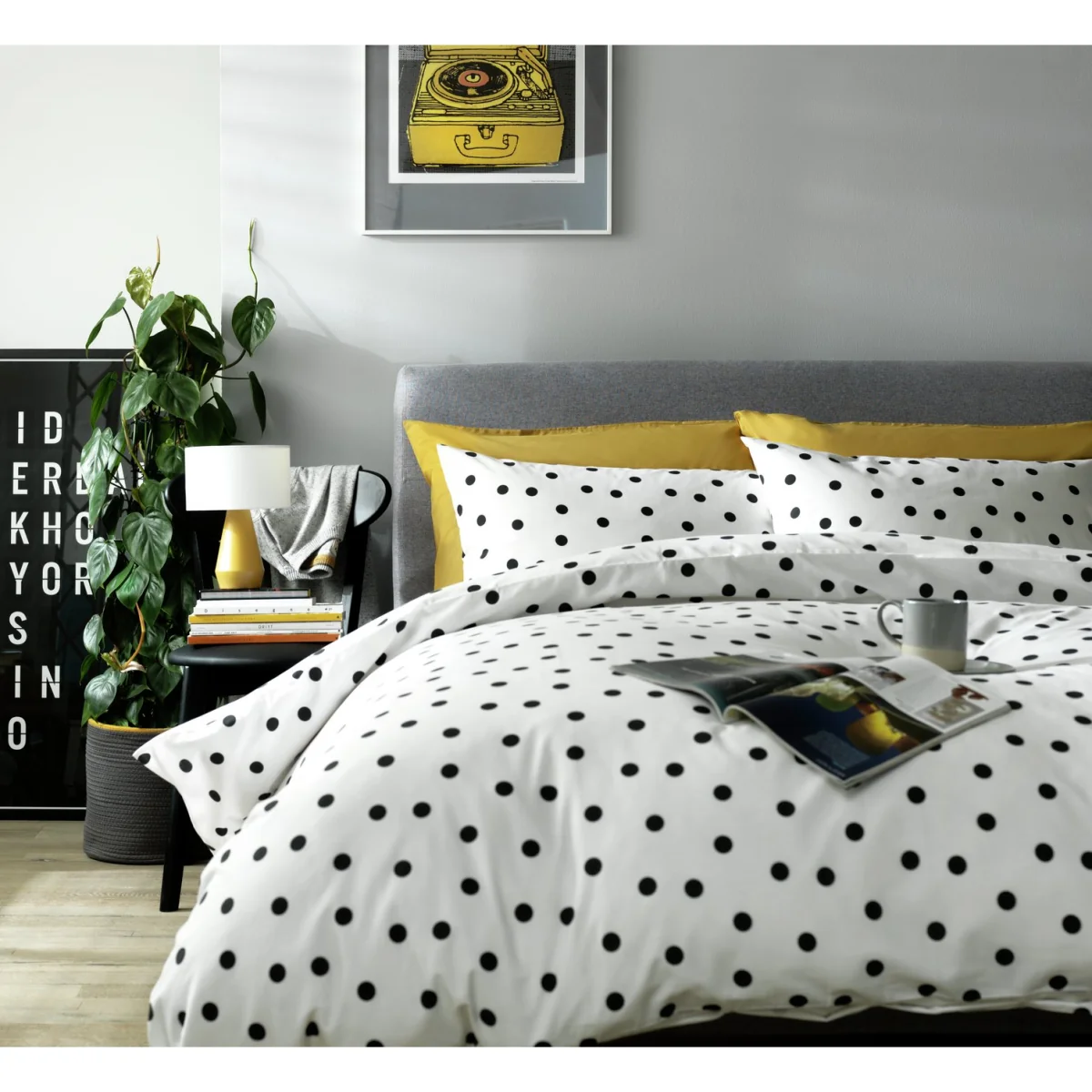 Habitat White & Black Spots Bedding Set - Superking – image 5