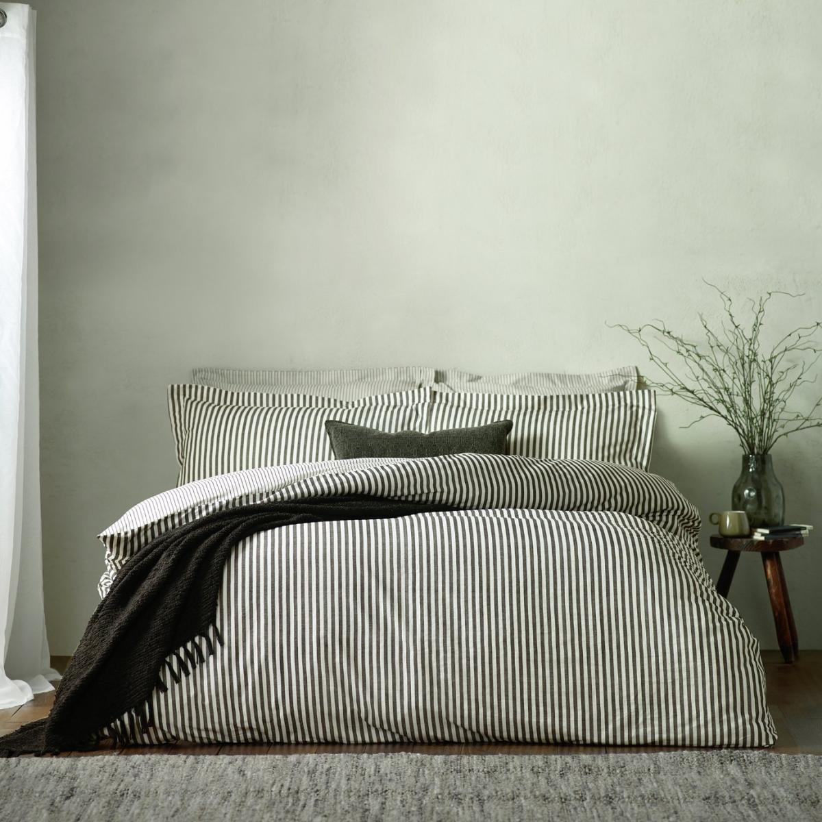 Yard Hebden Cotton Stripe Black Bedding Set - King Size – image 1