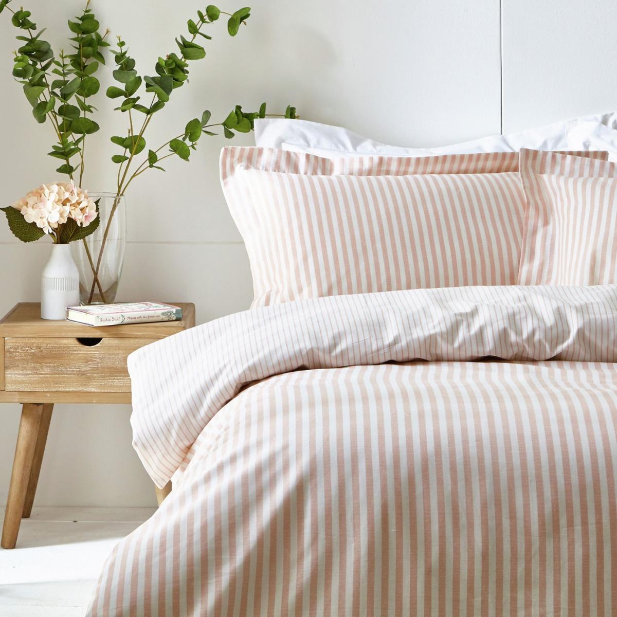 Yard Hebden Cotton Stripe Blush Bedding Set - Super king – image 3