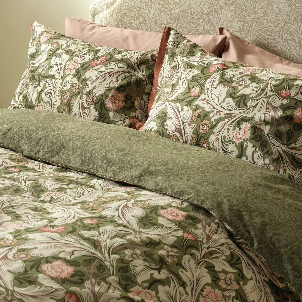 Habitat x Morris & Co. Leicester Cotton Reversible Green Bedding Set - King size – image 3