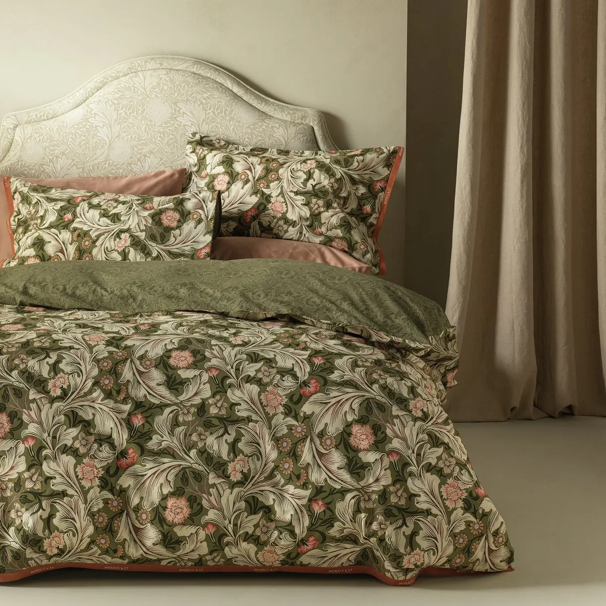 Habitat x Morris & Co. Leicester Cotton Reversible Green Bedding Set - King size – image 1