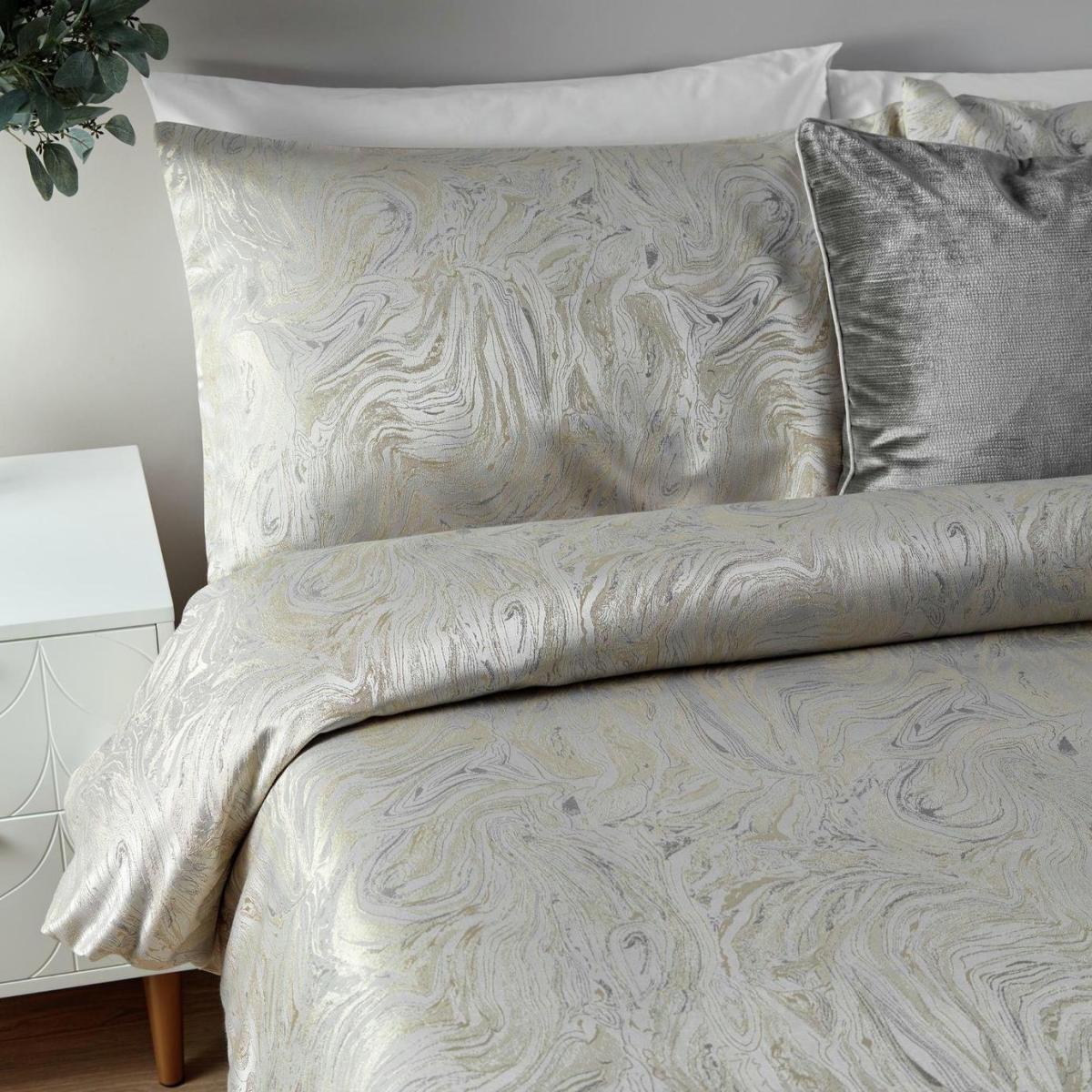 Paoletti Swirling Marble Beige Bedding Set - Double – image 2
