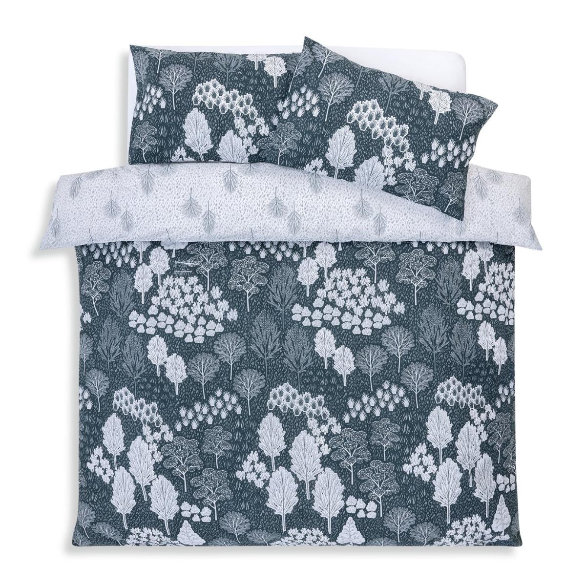 Habitat Cotton Nordic Trees Print Blue Bedding Set-Superking – image 3