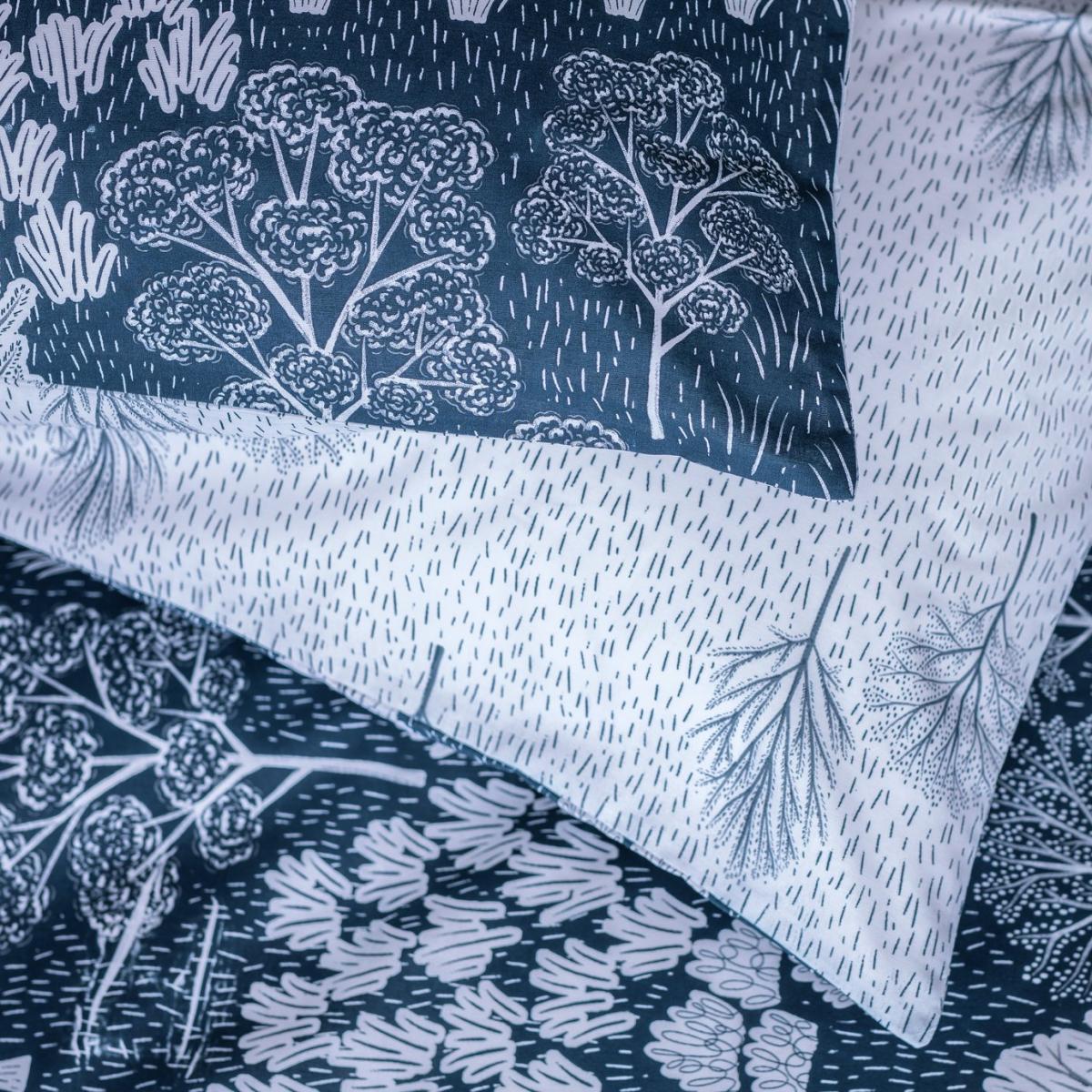 Habitat Cotton Nordic Trees Print Blue Bedding Set-Superking – image 4