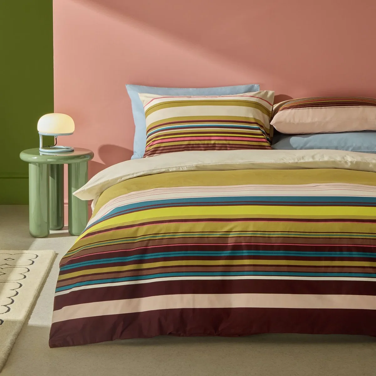 Habitat Archive Cotton Stripe Bedding Set - Superking – image 1