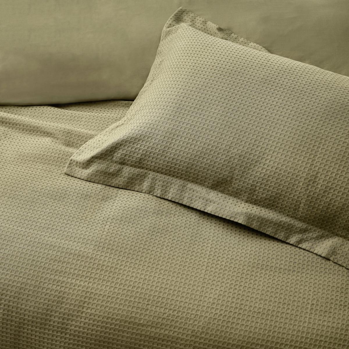 Yard Cotton Textured Waffle Olive Bedding Set - Double – image 3