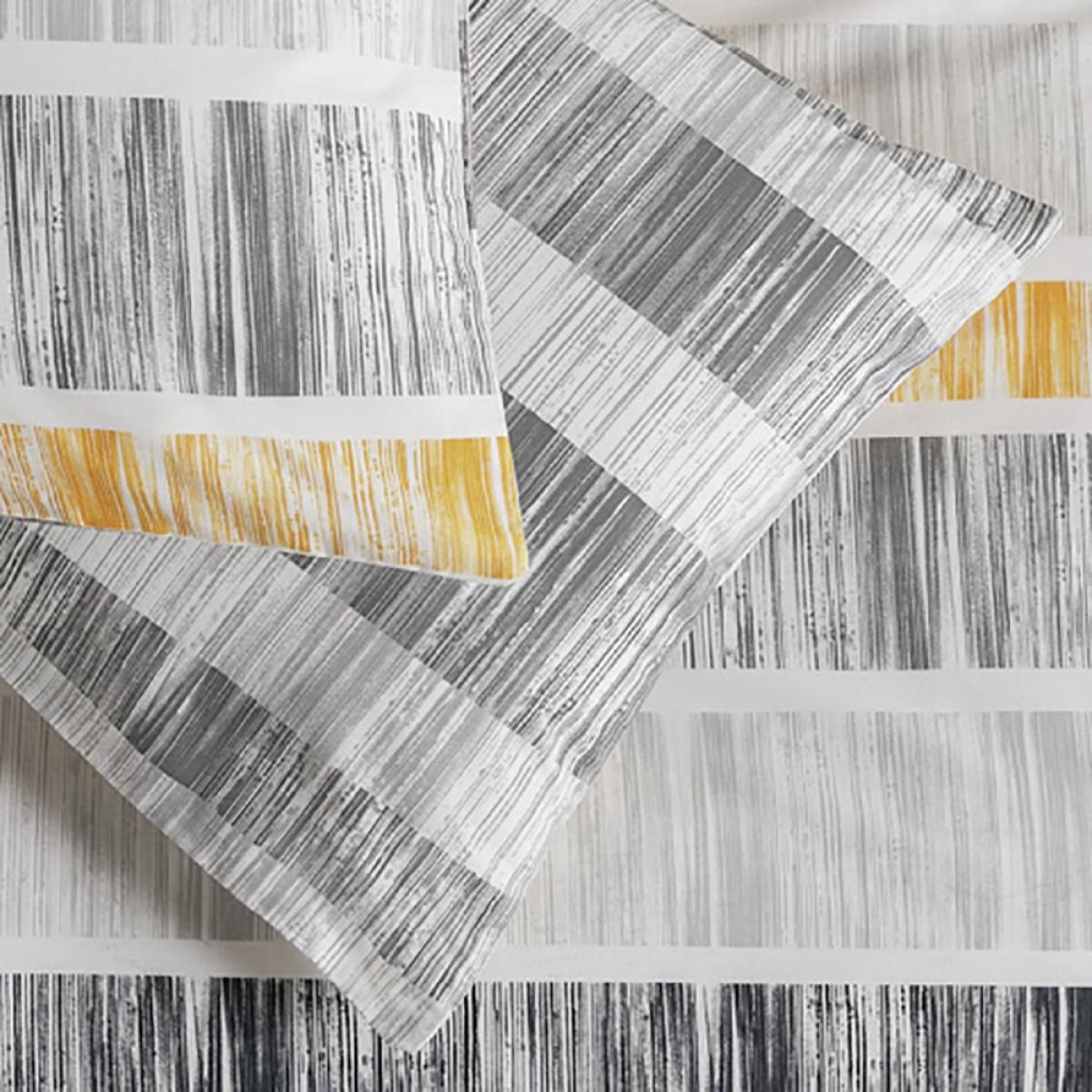 Habitat Mono Variegated Stripe Grey Bedding Set - Double – image 2