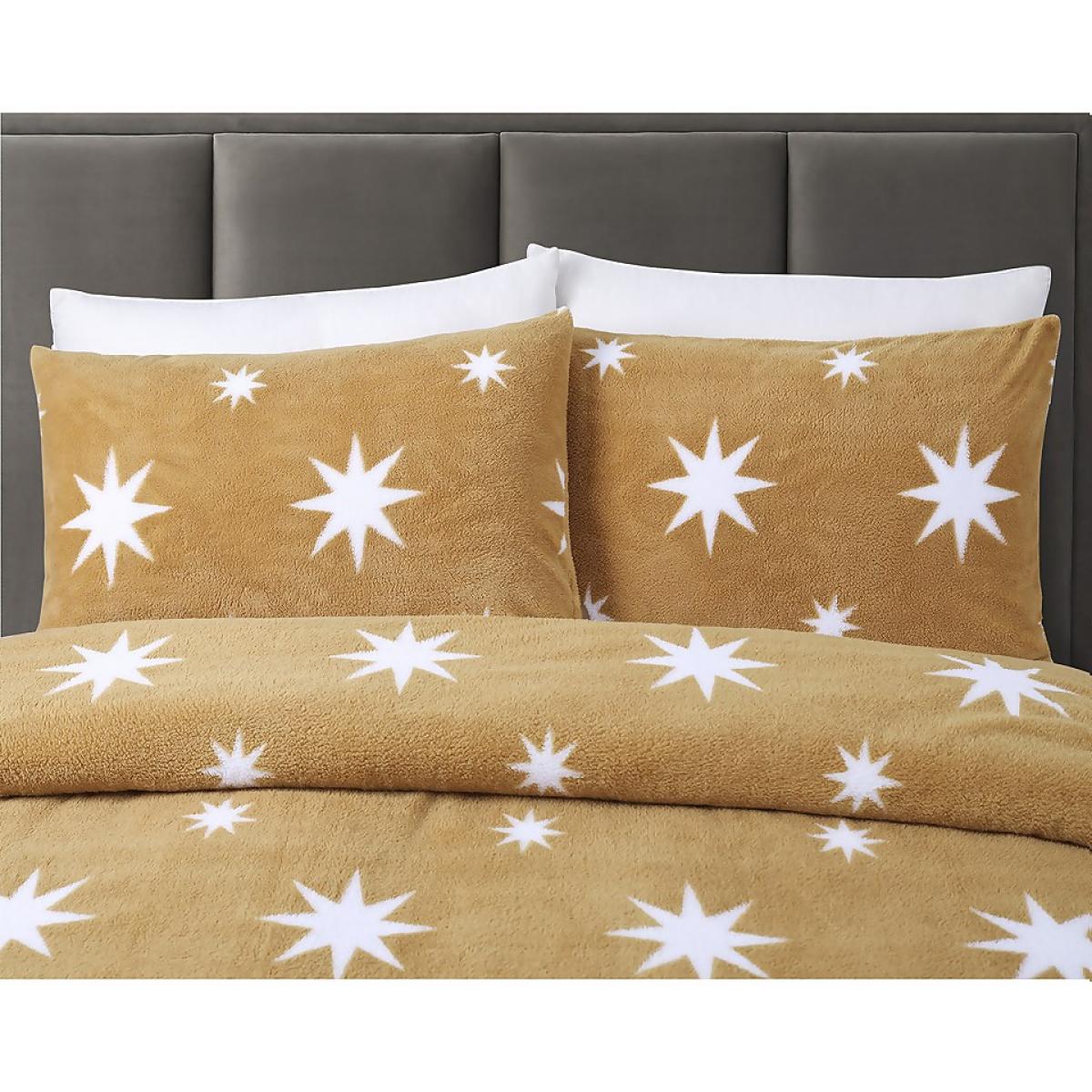 Snuggle Fleece Bedding Set - Ochre Star - Double – image 2