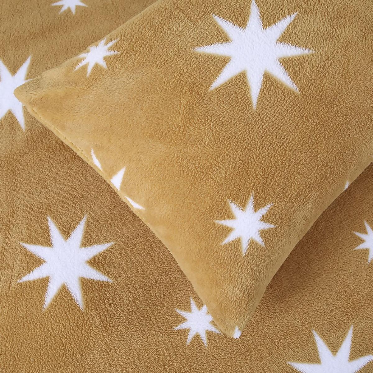 Snuggle Fleece Bedding Set - Ochre Star - Double – image 3