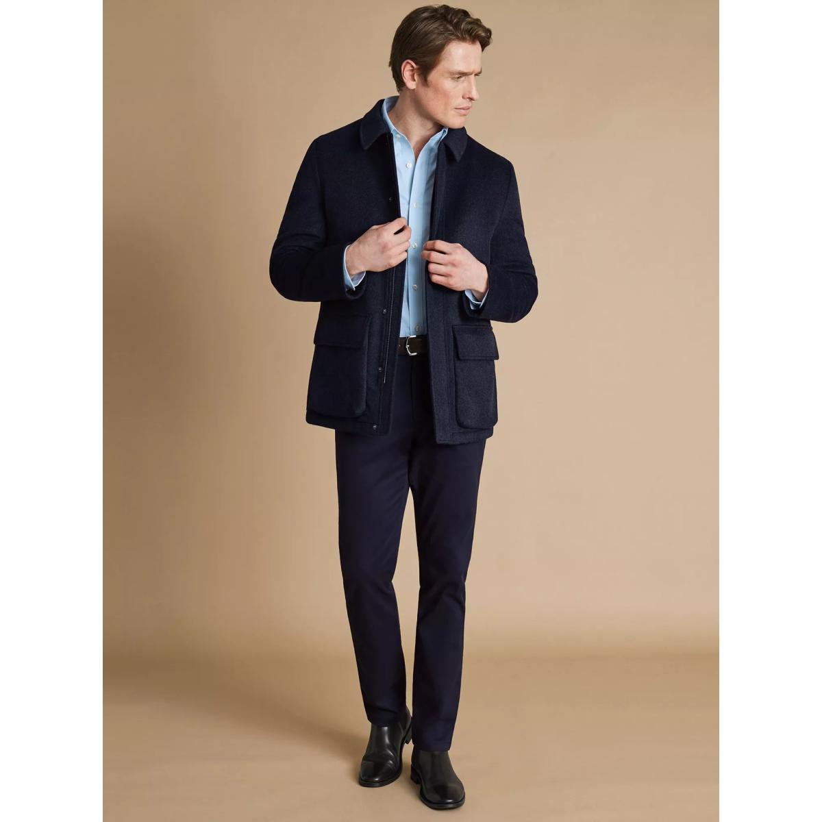 Charles Tyrwhitt Merino Wool Quilt Lined Jacket, Navy – image 8