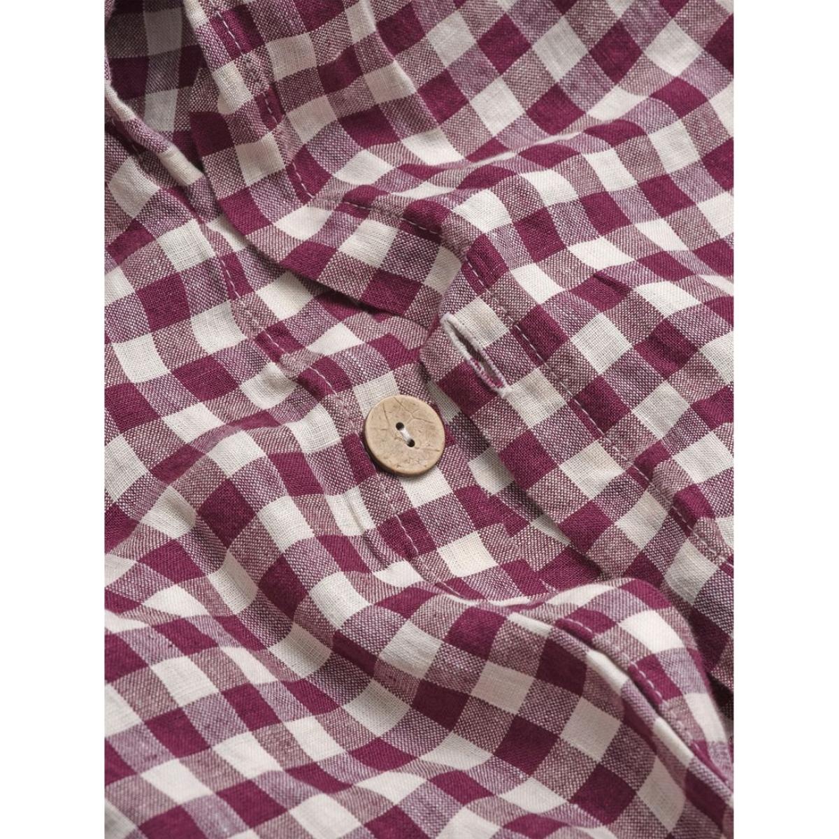 Piglet in Bed Gingham Linen Blend Bedding, Berry – image 2