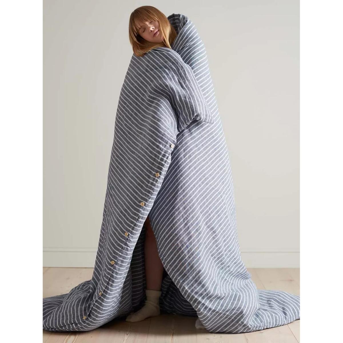 Bedfolk 100% Linen Stripe Bedding – image 4