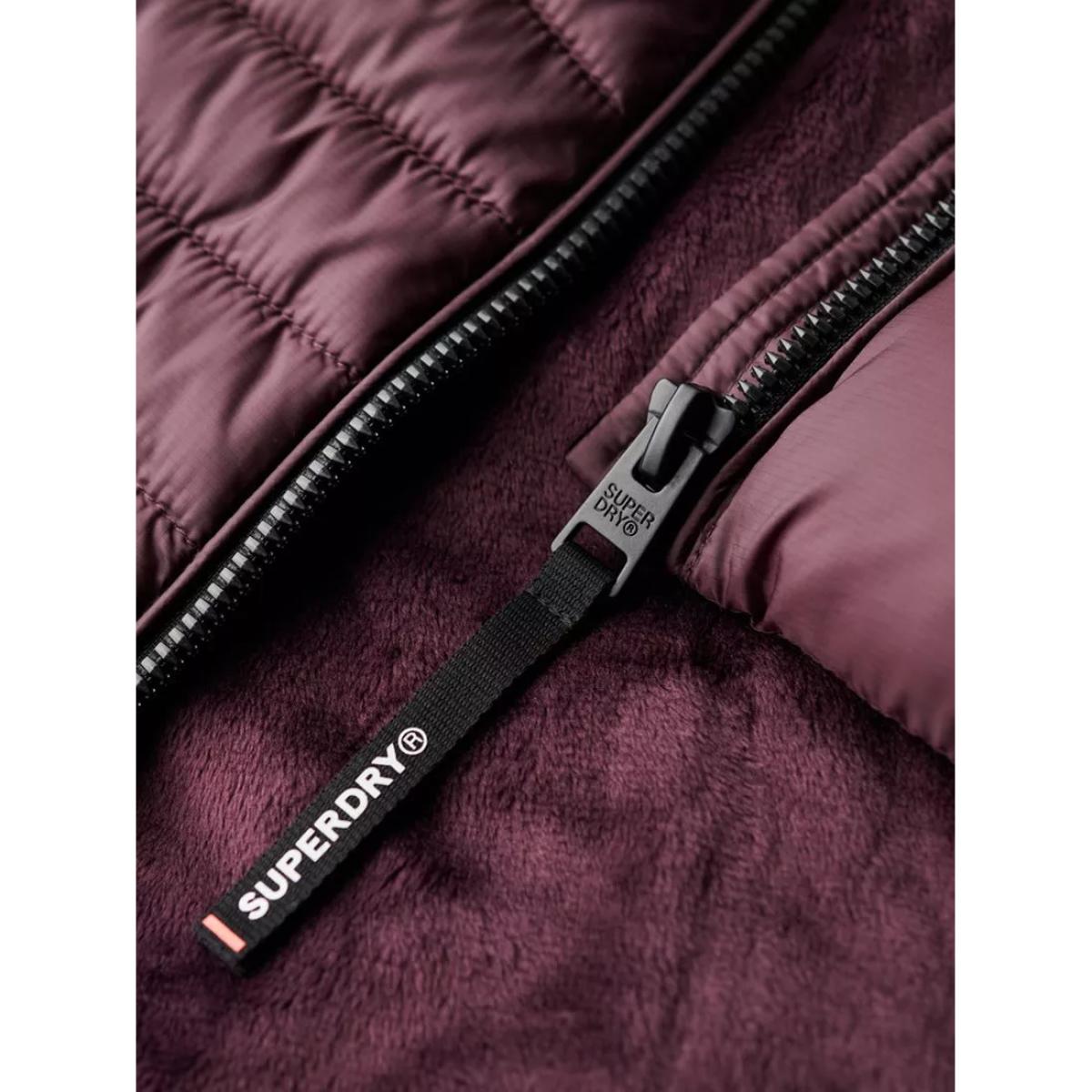 Superdry Hooded Fuji Quilt Padded Gilet, Aubergine Purple – image 7